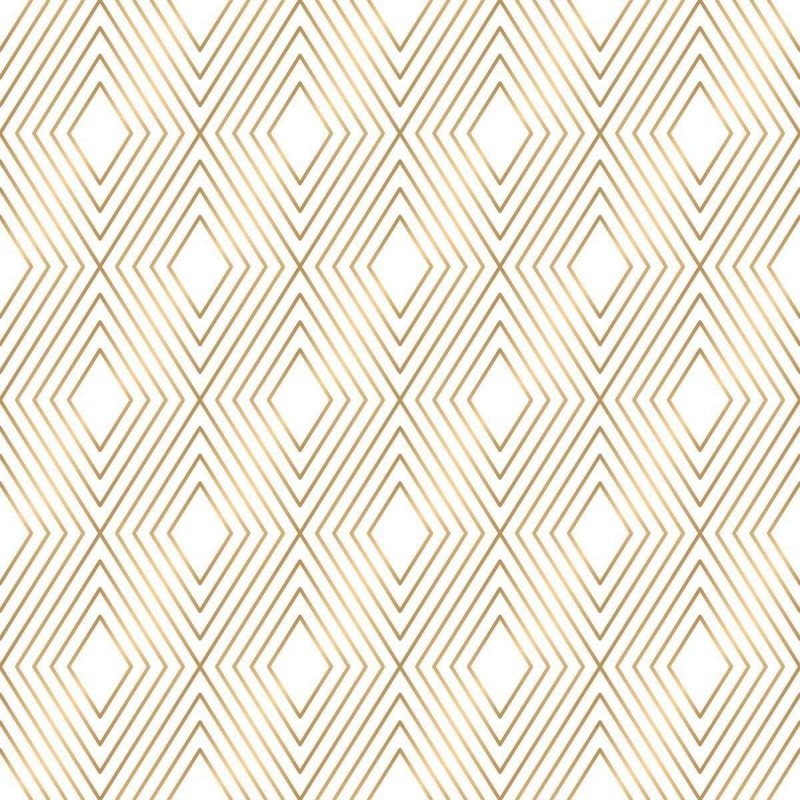 Papel de Parede Adesivo Geométrico Dourado e Branco N04230 - Papel na Parede