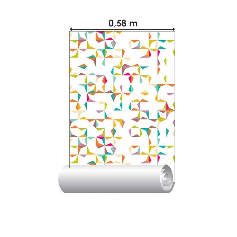 Papel de Parede Adesivo Geométrico Estrela Colorido N06184 - Papel na Parede