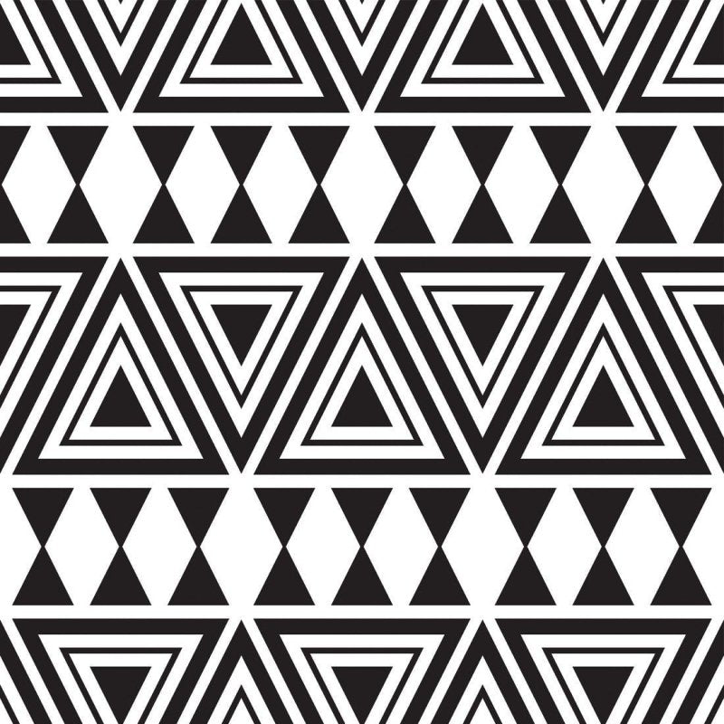 Papel de Parede Adesivo Geométrico Étnico P&B N017054 - Papel na Parede