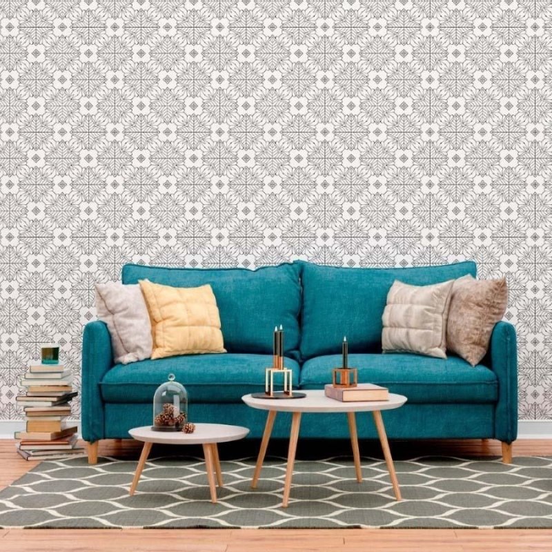 Papel de Parede Adesivo Geométrico Floral N012061 - Papel na Parede