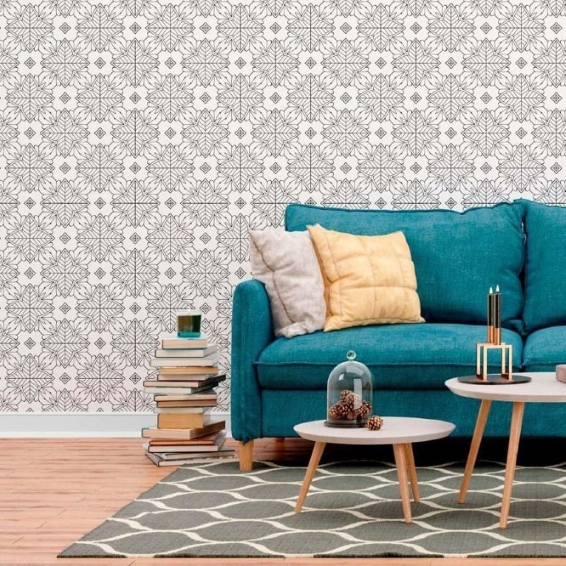 Papel de Parede Adesivo Geométrico Floral N012061 - Papel na Parede
