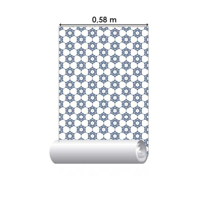 Papel de Parede Adesivo Geométrico Floral Vintage N05086 - Papel na Parede