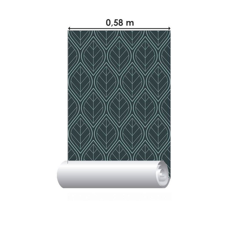 Papel de Parede Adesivo Geométrico Folhas Art Deco N014027 - Papel na Parede