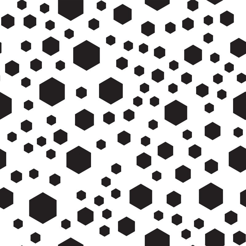 Papel de Parede Adesivo Geométrico Hexagonal P&B N017051 - Papel na Parede