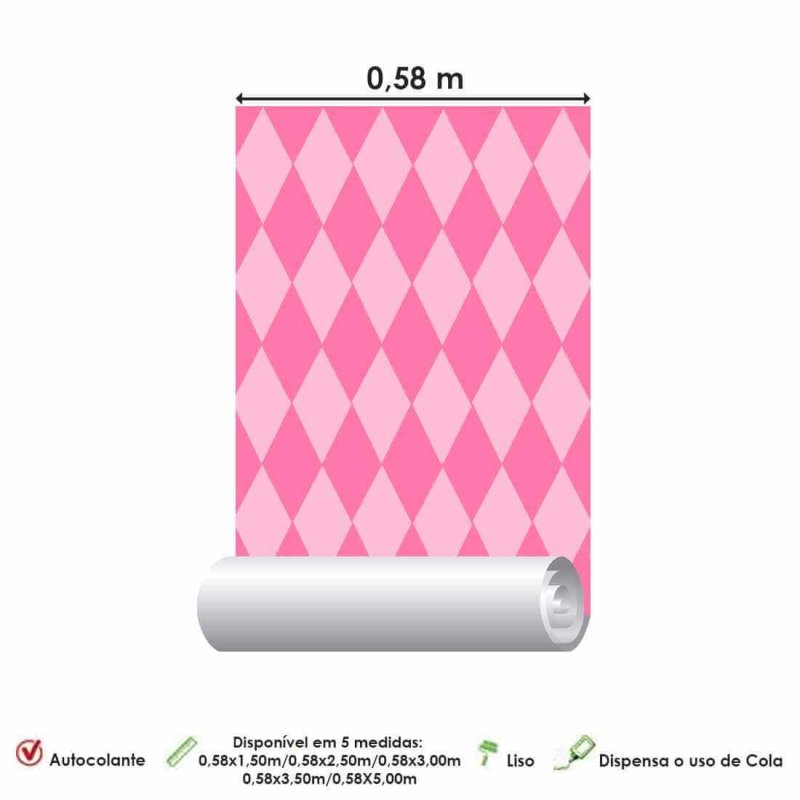 Papel de Parede Adesivo Geométrico Jovem Rosa 714540228 - Papel na Parede