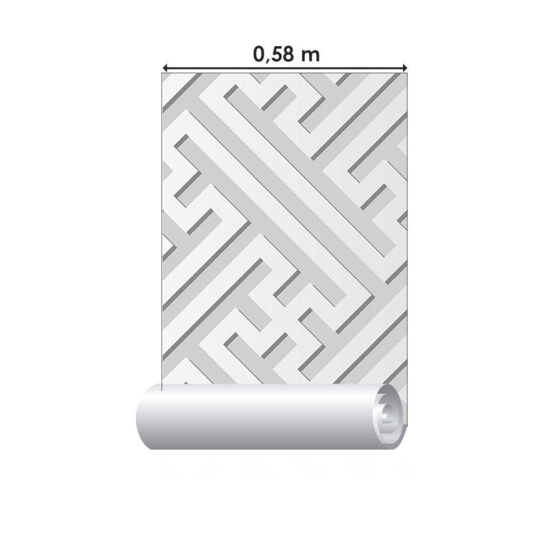 Papel de Parede Adesivo Geométrico Labirinto N015208 - Papel na Parede