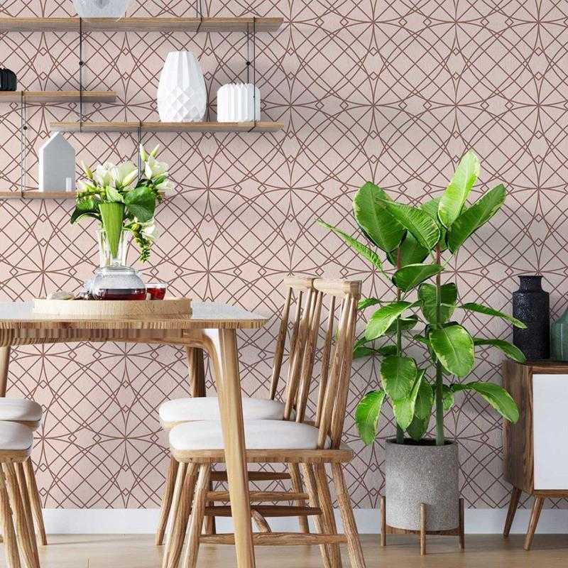 Papel de Parede Adesivo Geométrico Linhas Rosa N05291 - Papel na Parede