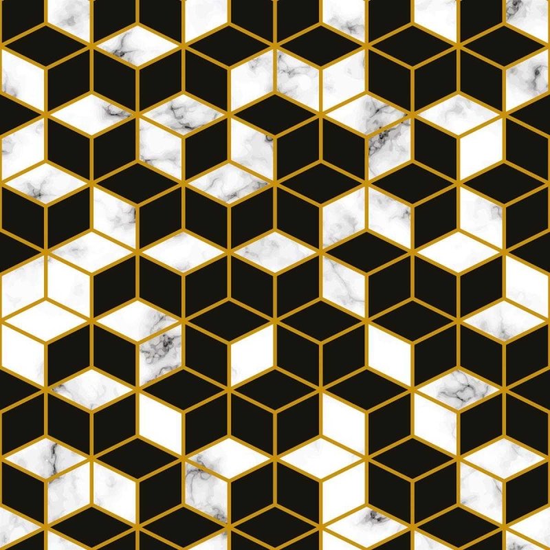 Papel de Parede Adesivo Geométrico Mármore Preto N04067 - Papel na Parede