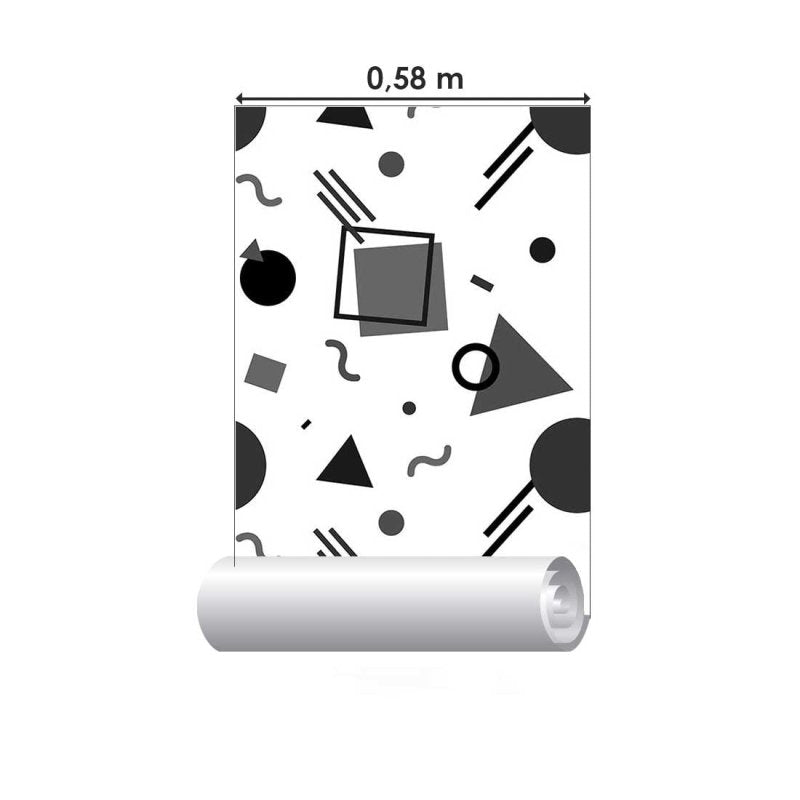 Papel de Parede Adesivo Geométrico Minimalista Branco e Cinza N07087 - Papel na Parede