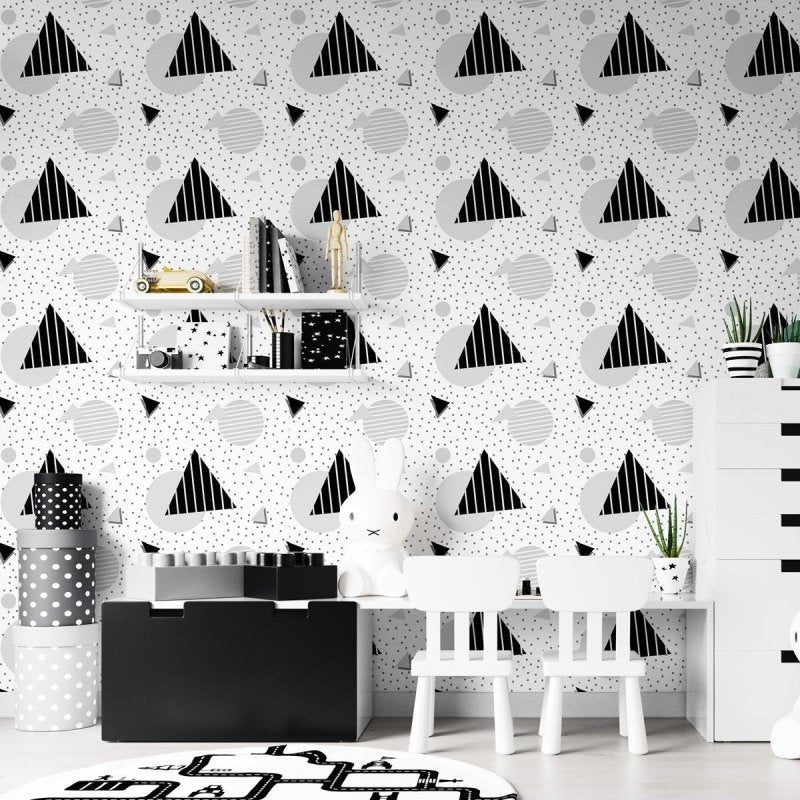 Papel de Parede Adesivo Geométrico Minimalista Poá N07088 - Papel na Parede