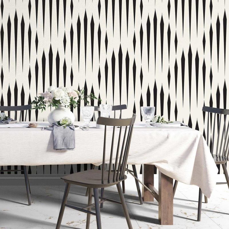 Papel de Parede Adesivo Geométrico off White e Preto N04277 - Papel na Parede