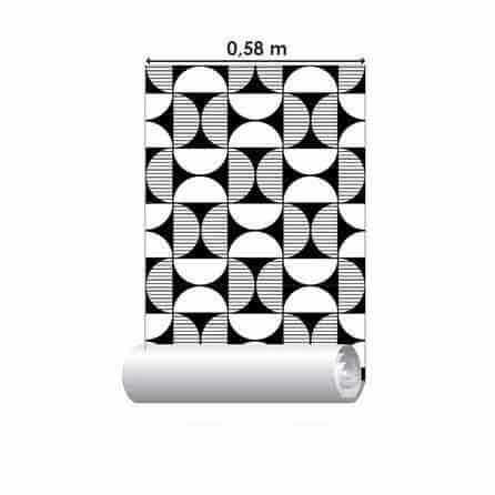 Papel de Parede Adesivo Geometrico Preto e Branco 0200 - Papel na Parede