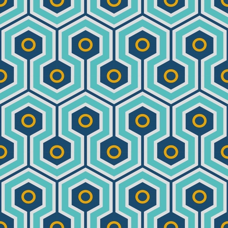 Papel de Parede Adesivo geométrico retro N014127 - Papel na Parede