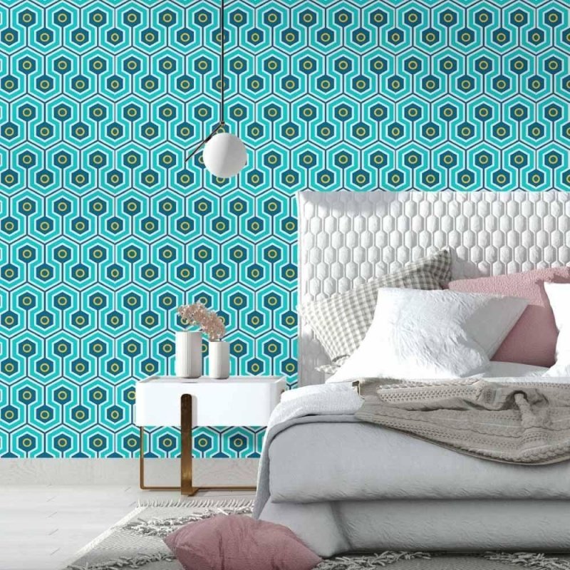 Papel de Parede Adesivo geométrico retro N014127 - Papel na Parede