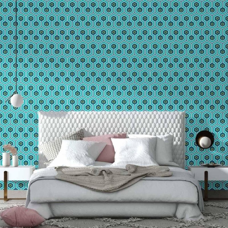 Papel de Parede Adesivo geométrico retro N014127 - Papel na Parede