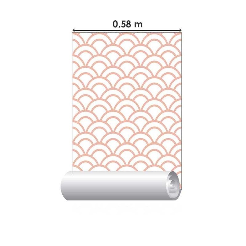 Papel de Parede Adesivo Geométrico Retrô Rosa N05287 - Papel na Parede