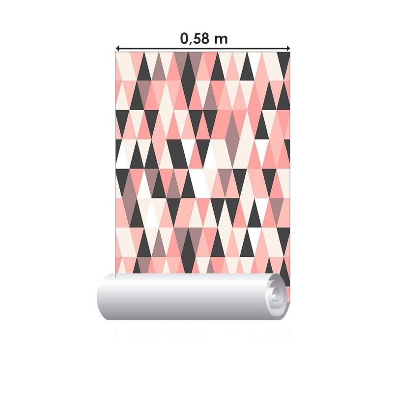 Papel de Parede Adesivo Geométrico Rose N012075 - Papel na Parede