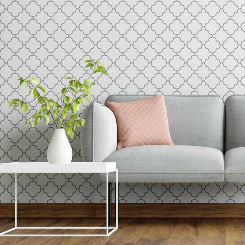 Papel de Parede Adesivo Geométrico Sinuoso Branco N05266 - Papel na Parede