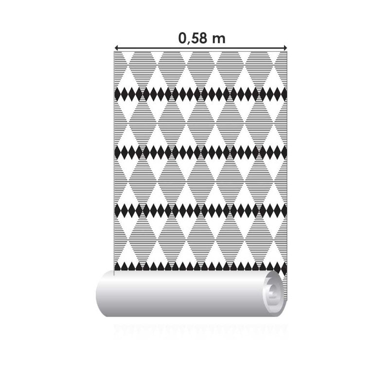 Papel de Parede Adesivo Geométrico Suéter P&B N018016 - Papel na Parede