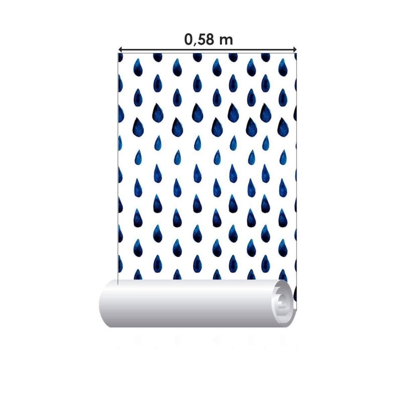 Papel de Parede Adesivo Gotas de Chuva N010050 - Papel na Parede