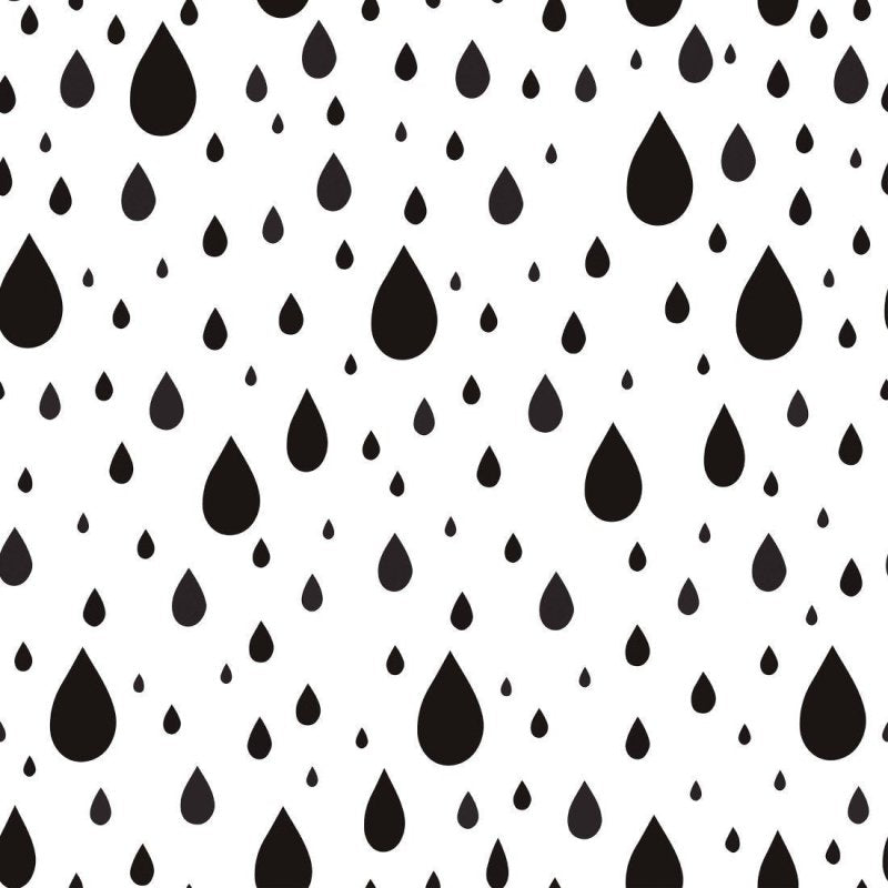 Papel de Parede Adesivo Gotas de Chuva P&B N018033 - Papel na Parede