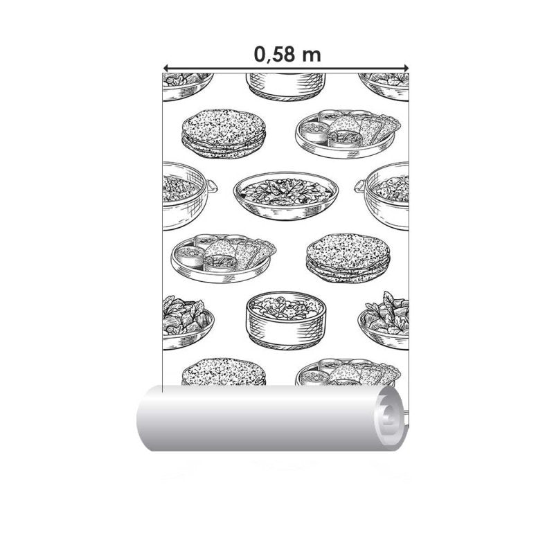 Papel de Parede Adesivo Gourmet Comidas N018083 - Papel na Parede