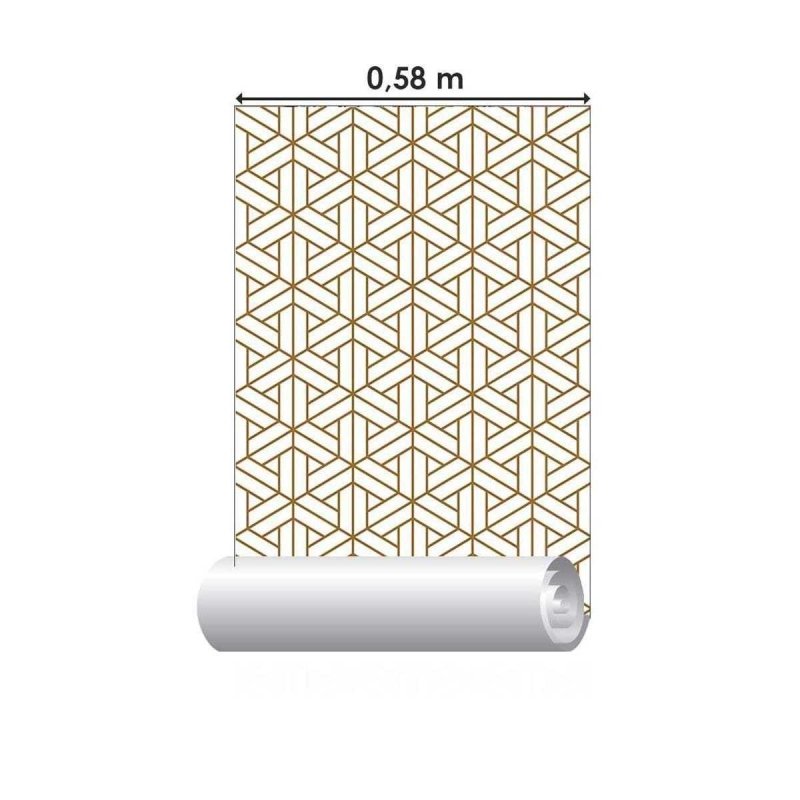Papel de Parede Adesivo Grafismo Geométrico Branco N05059 - Papel na Parede