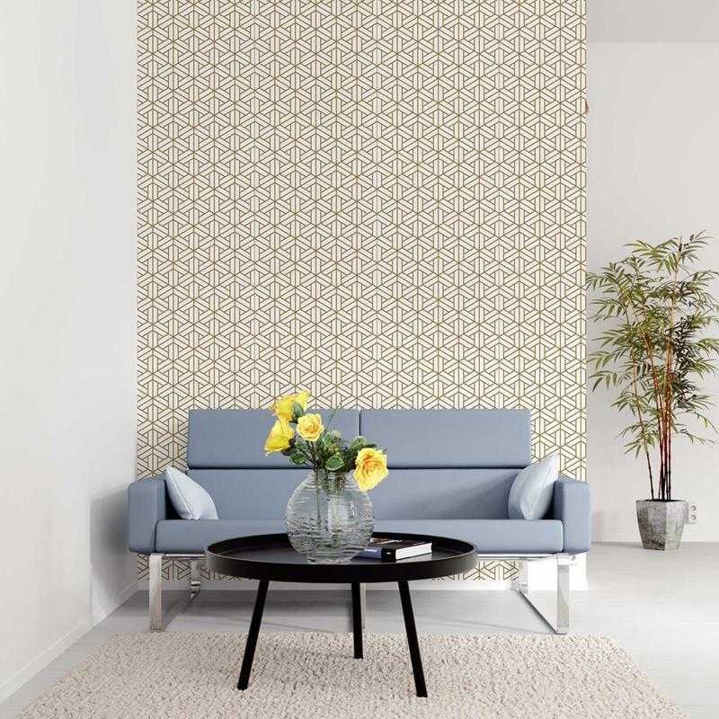 Papel de Parede Adesivo Grafismo Geométrico Branco N05059 - Papel na Parede