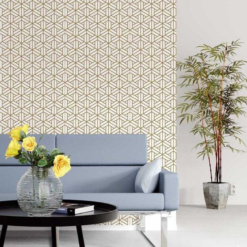 Papel de Parede Adesivo Grafismo Geométrico Branco N05059 - Papel na Parede