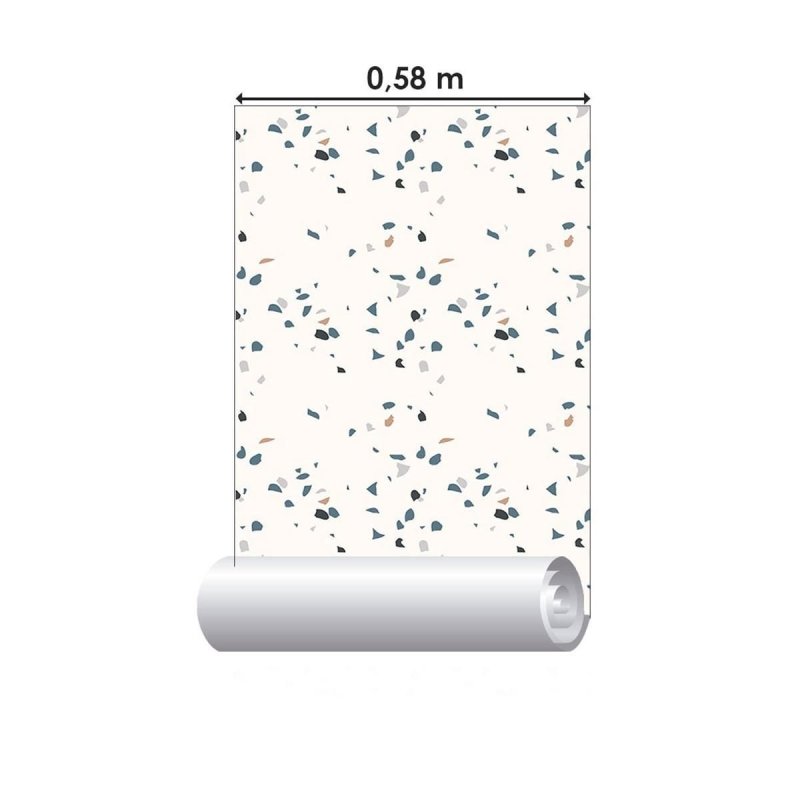 Papel de Parede Adesivo Granilite Branco N010045 - Papel na Parede