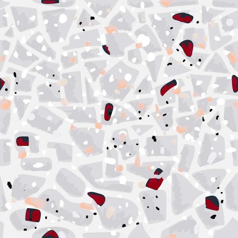 Papel de Parede Adesivo Granilite Cinza e Vermelho N07139 - Papel na Parede