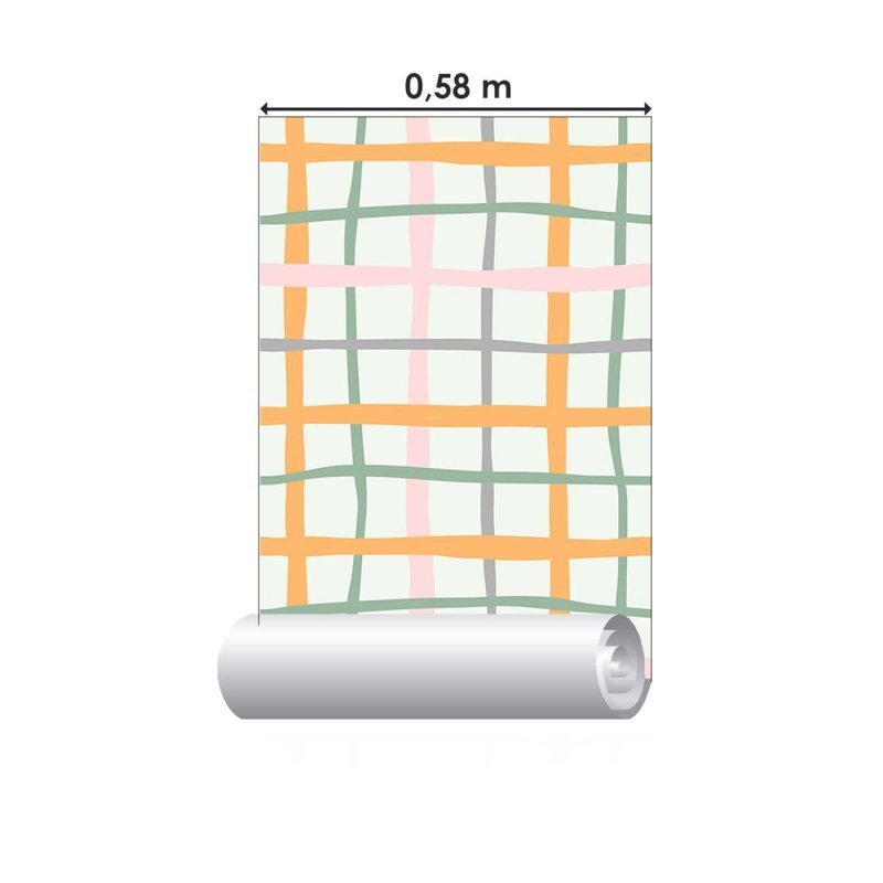 Papel de Parede Adesivo Gride Colorido N06284 - Papel na Parede
