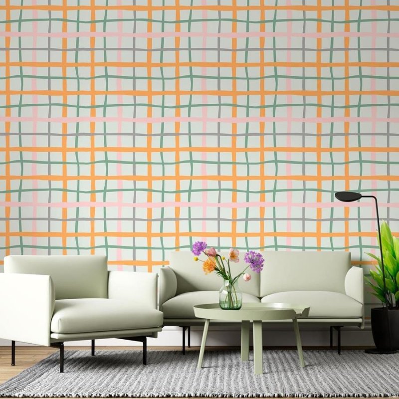 Papel de Parede Adesivo Gride Colorido N06284 - Papel na Parede