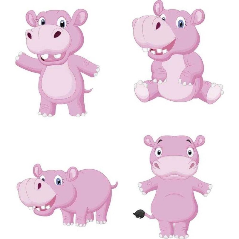 Papel de Parede Adesivo Hipopotamo Rosa 179377094 - Papel na Parede