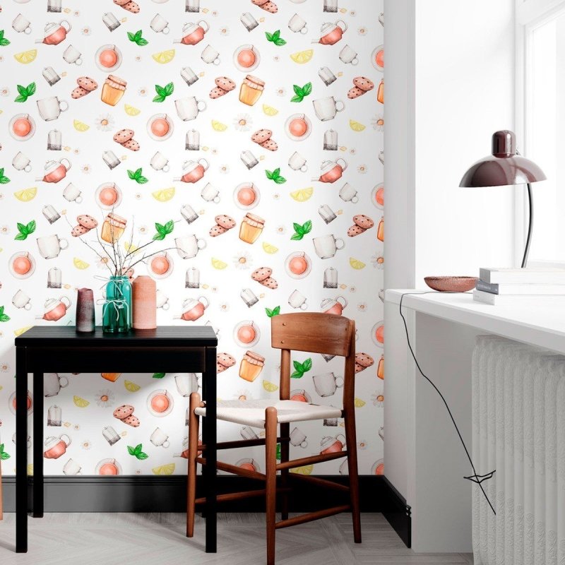 Papel de Parede Adesivo Hora do Chá N012150 - Papel na Parede