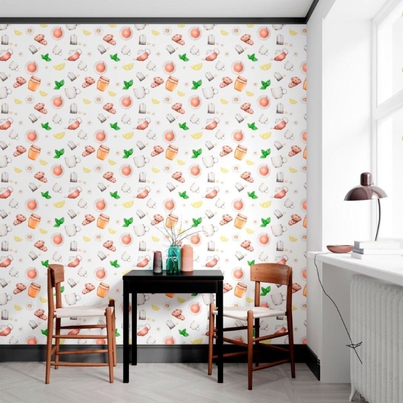 Papel de Parede Adesivo Hora do Chá N012150 - Papel na Parede