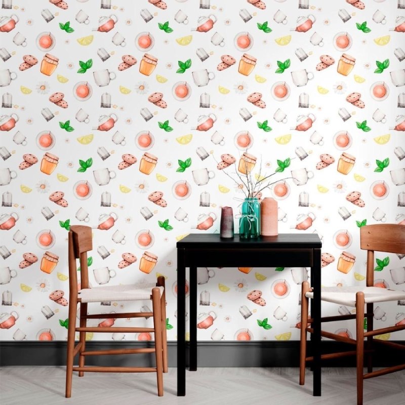 Papel de Parede Adesivo Hora do Chá N012150 - Papel na Parede