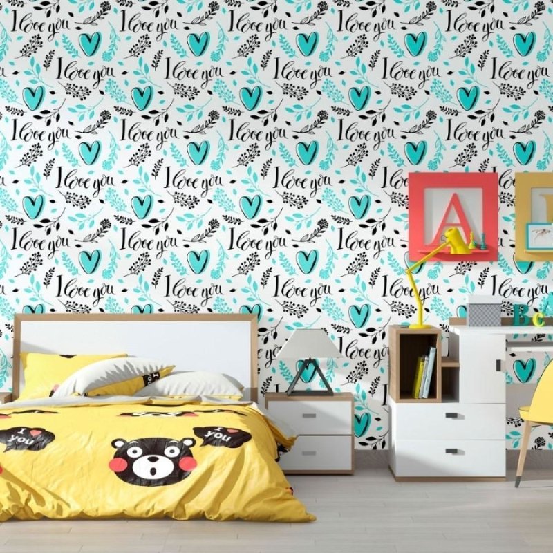 Papel de Parede Adesivo I Love You N012057 - Papel na Parede