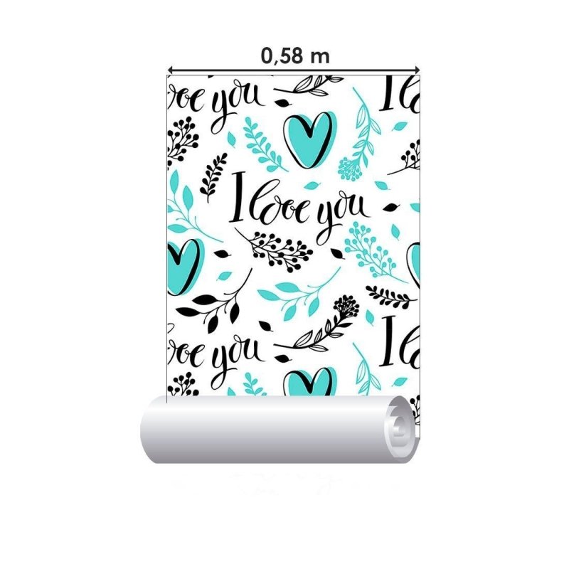 Papel de Parede Adesivo I Love You N012057 - Papel na Parede