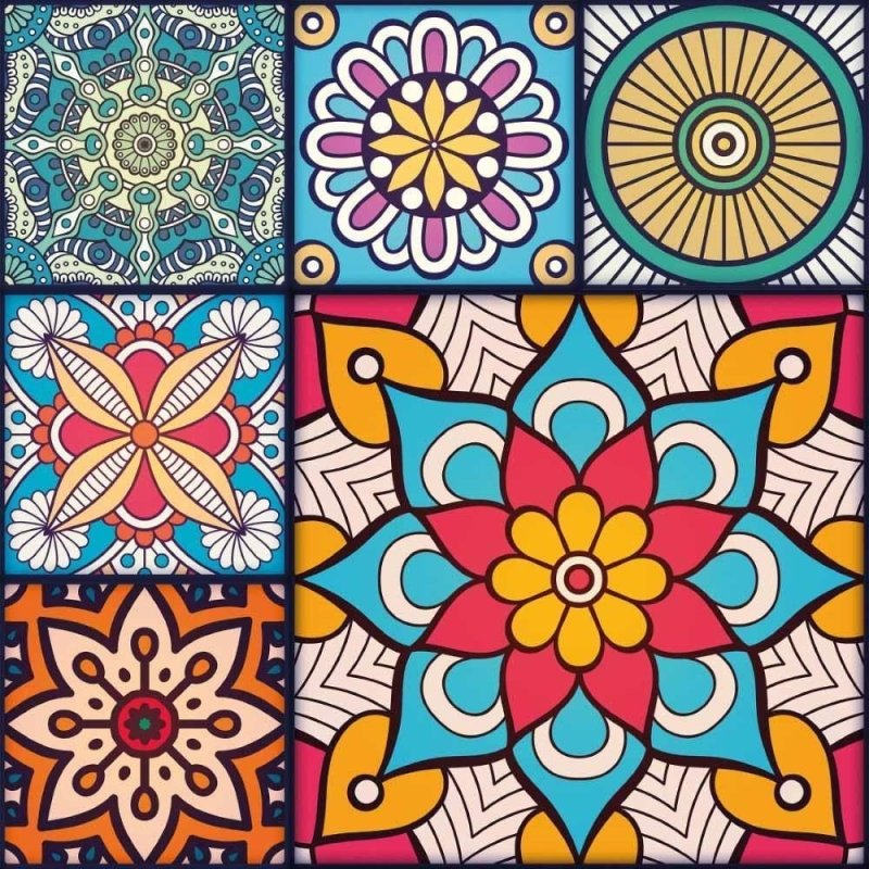 Papel de Parede Adesivo Indiano Mandala Colorido N015040 - Papel na Parede