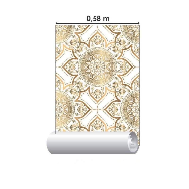 Papel de Parede Adesivo Indiano Mandala Gold N015081 - Papel na Parede