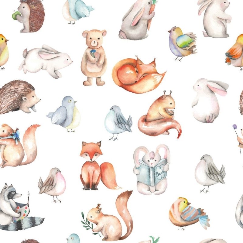 Papel de Parede Adesivo Infantil Animais da Floresta N019085 - Papel na Parede