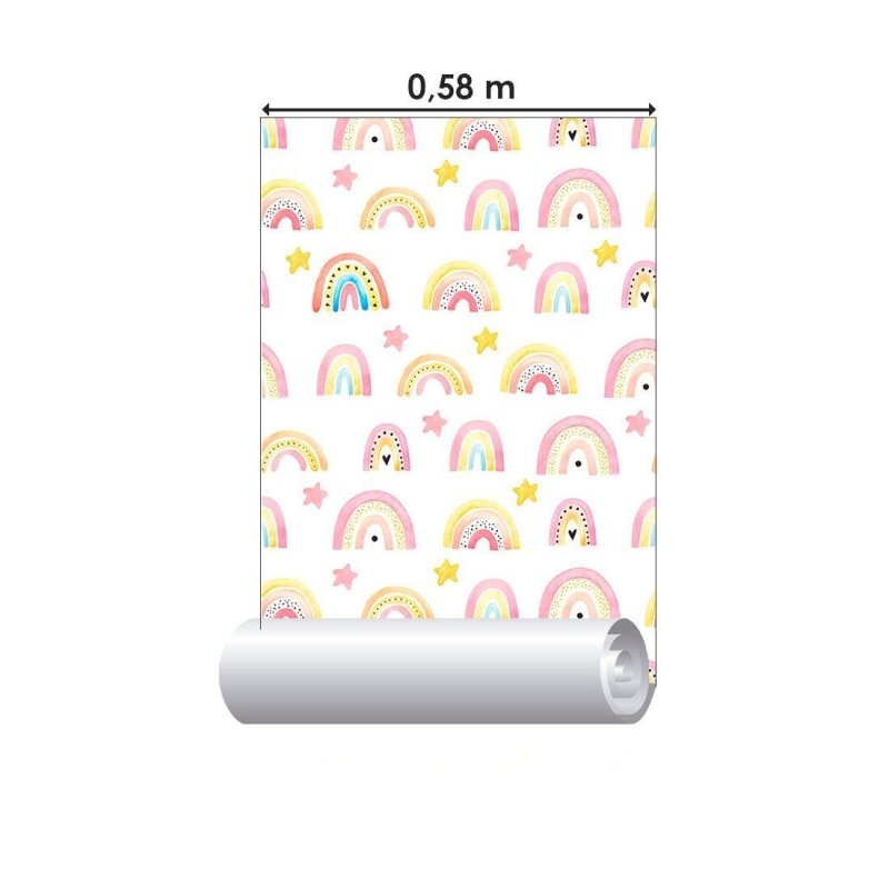 Papel de Parede Adesivo Infantil Arco Iris Boho N013207 - Papel na Parede