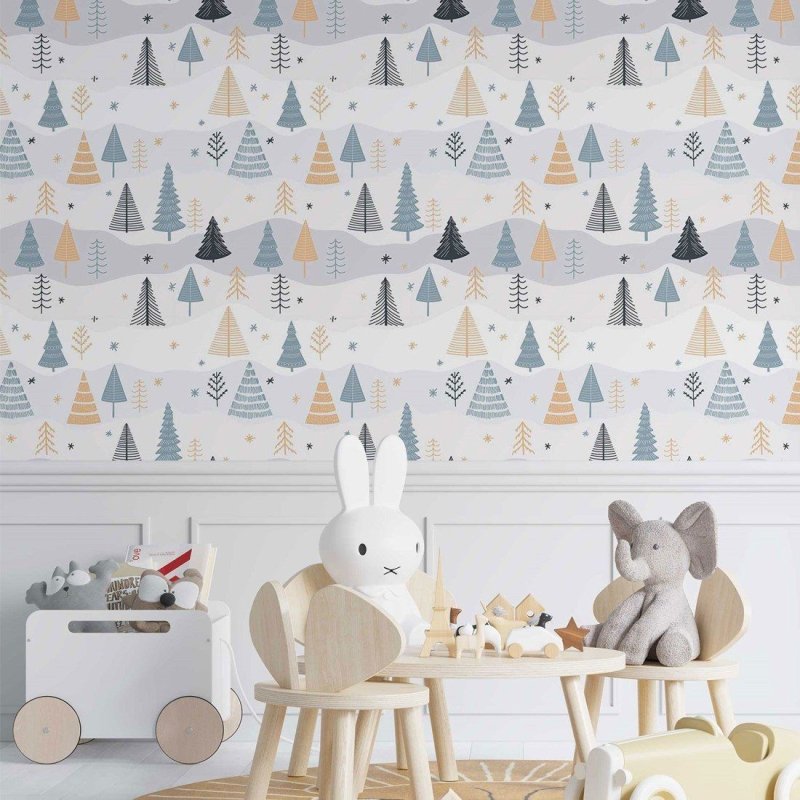 Papel de Parede Adesivo infantil árvores no inverno N014053 - Papel na Parede