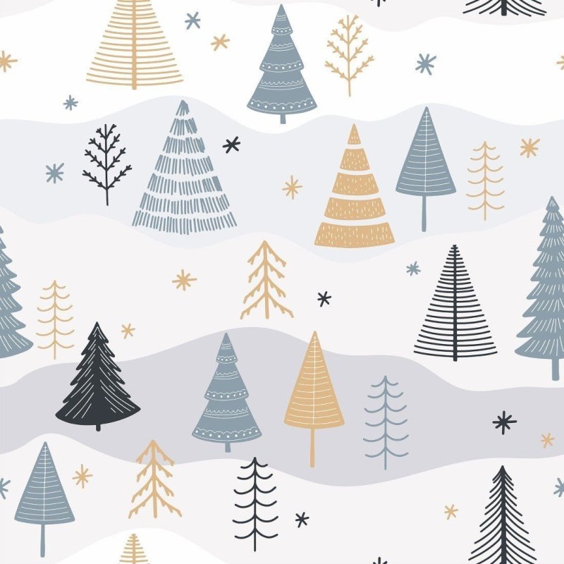Papel de Parede Adesivo infantil árvores no inverno N014053 - Papel na Parede