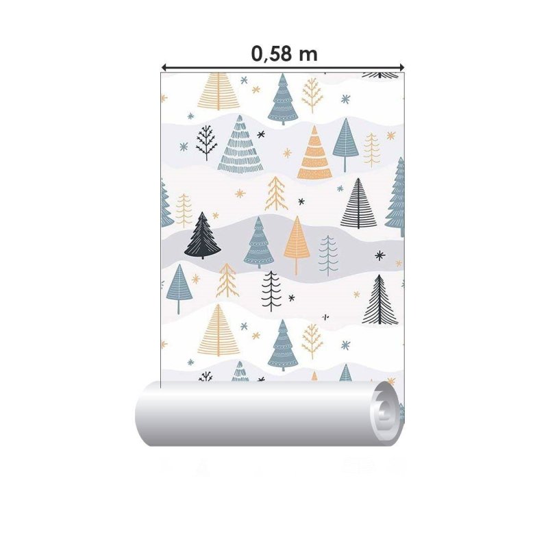 Papel de Parede Adesivo infantil árvores no inverno N014053 - Papel na Parede