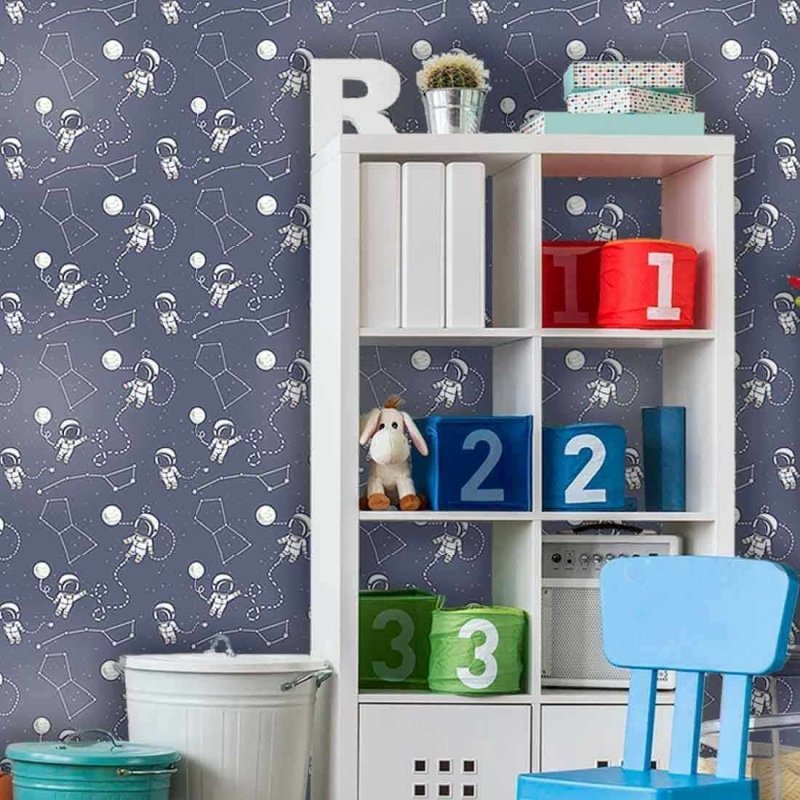 Papel de Parede Adesivo Infantil Astronautas 245627971 - Papel na Parede