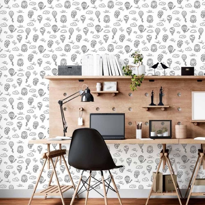 Papel de Parede Adesivo Infantil Balão Colorir N015073 - Papel na Parede