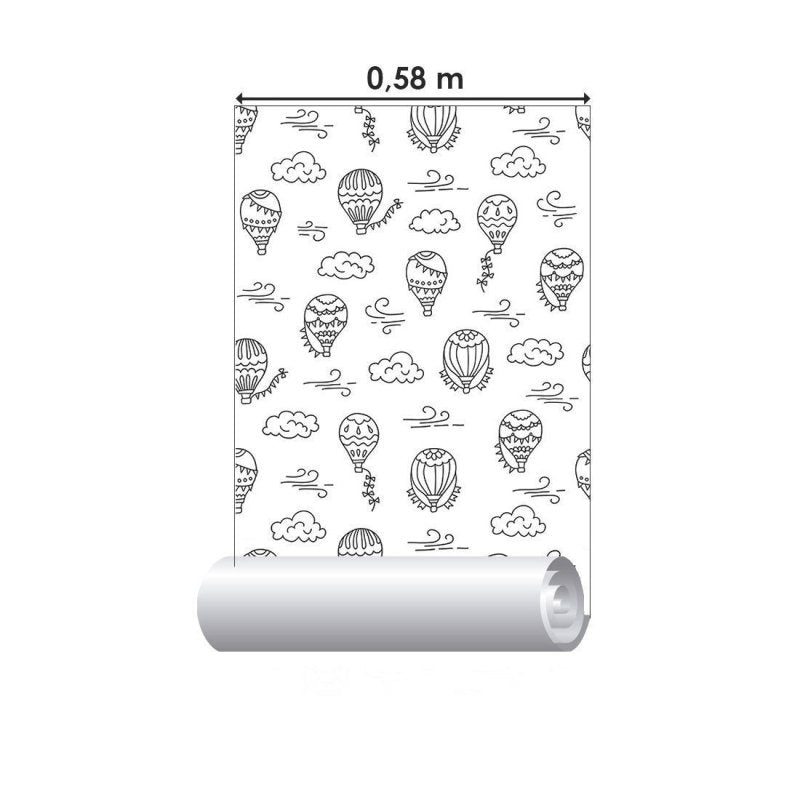 Papel de Parede Adesivo Infantil Balão Colorir N015073 - Papel na Parede