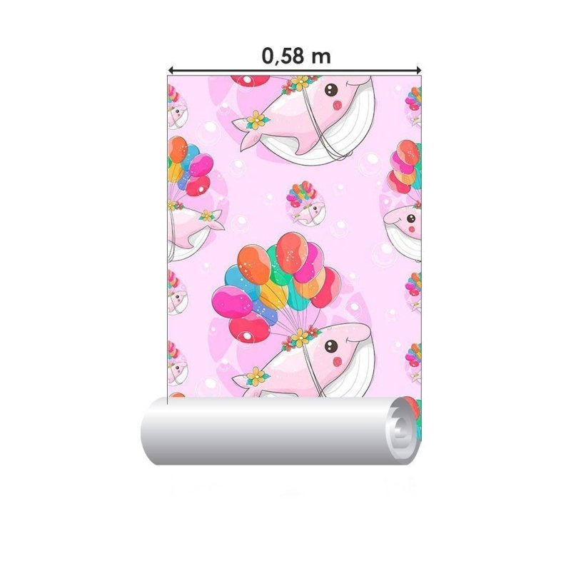 Papel de Parede Adesivo infantil Baleia N014081 - Papel na Parede